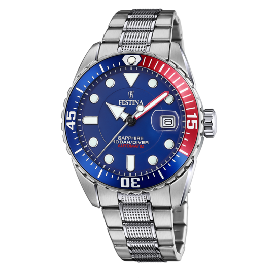 RELOJ FESTINA AUTOMATICO F20480/1 AZUL, CORREA DE ACERO, HOMBRE - Joyería  Moré