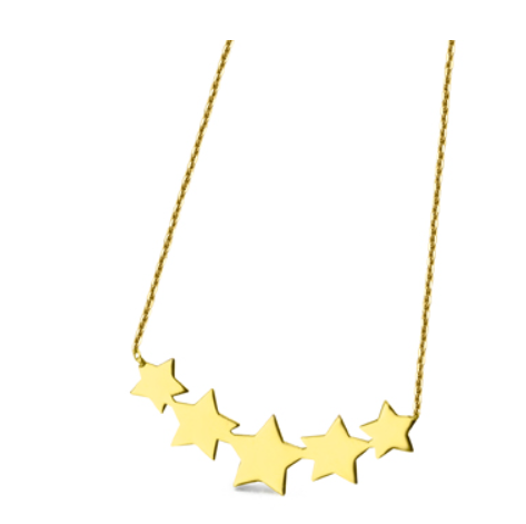 Cadena de oro con estrellas. 