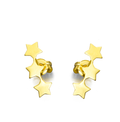 Pendientes oro amarillo estrellas 