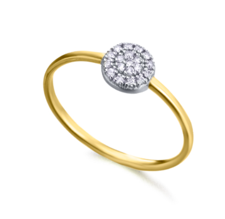 Anillo oro amarillo roseta con diamantes