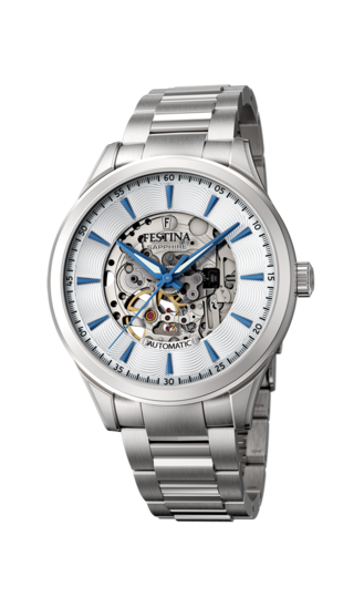 RELOJ FESTINA SKELETON AUTOMÁTICO F20536/1 PLATA, CORREA DE ARMYS, HOMBRE