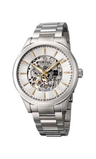 RELOJ FESTINA SKELETON AUTOMÁTICO F20536/2 PLATA, CORREA DE ARMYS, HOMBRE