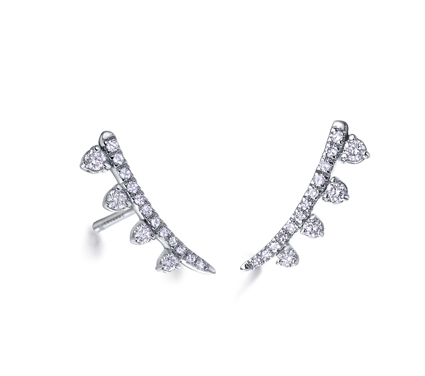 Earcuff oro blanco y diamantes