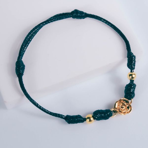 Pulsera cordón Roses - Baño de Oro 18k-