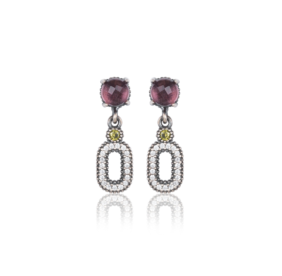 Pendientes Sunfield Louvre Turmalina rosa